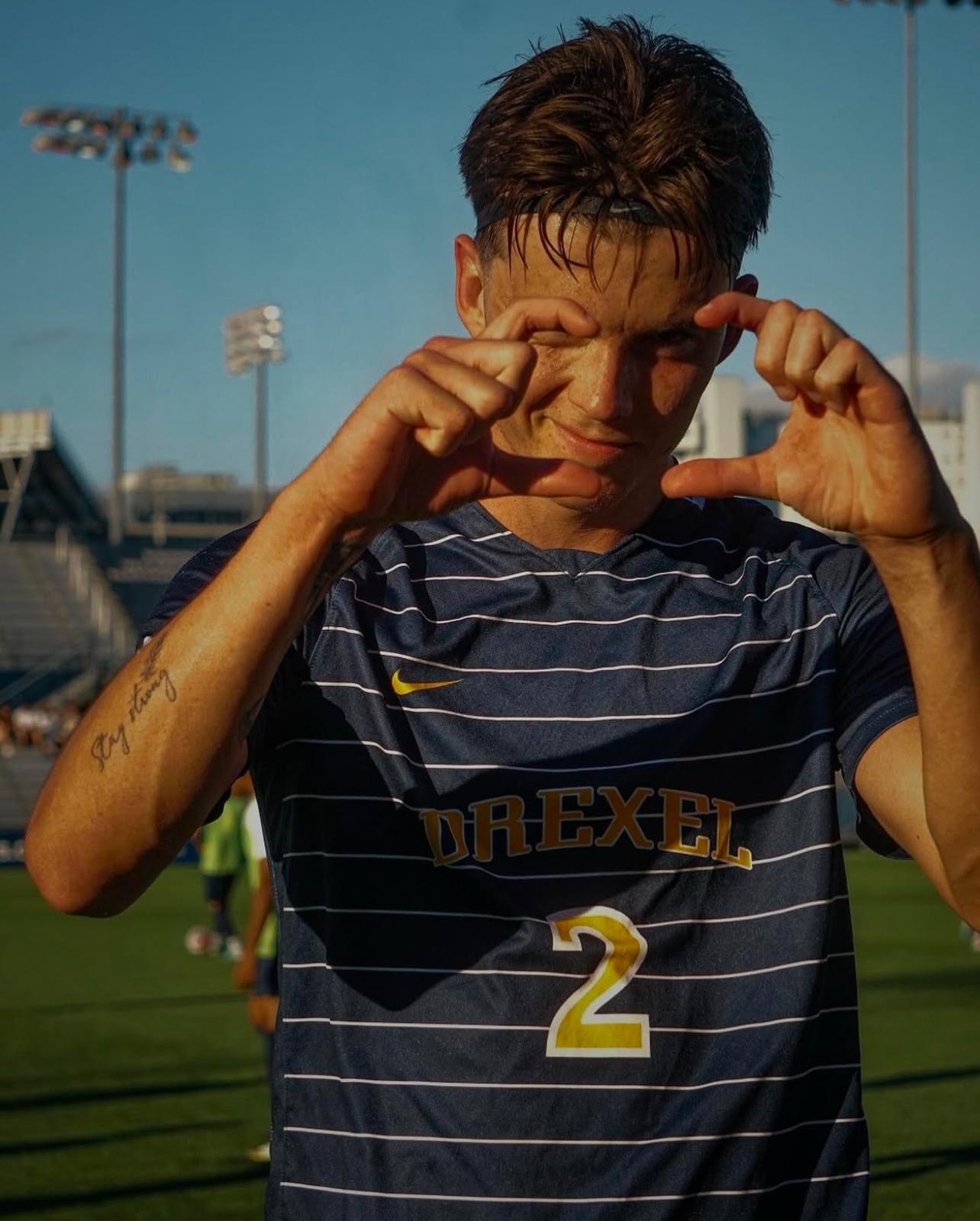 SAGA player celebrating for Drexel